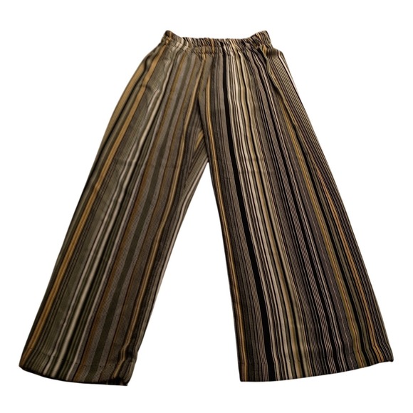 New Collection Pants - New Collection Pants Women's Striped Wide Leg Elastic Waist Multi-Color Trouser